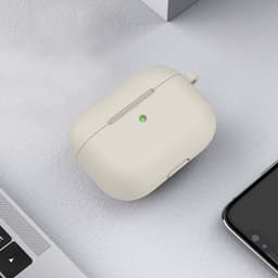 foto real da Capa bege de silicone para Apple AirPods 3ª Ger