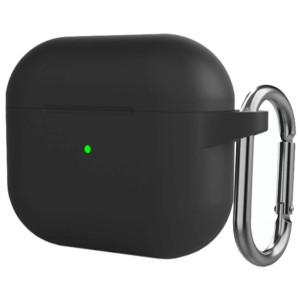 Capa de silicone com Mosquetão para Apple AirPods 3ª Gen Preto