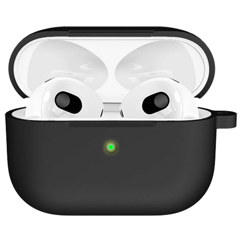 Capa de silicone com Mosquetão para Apple AirPods 3ª Gen Preto - Item1