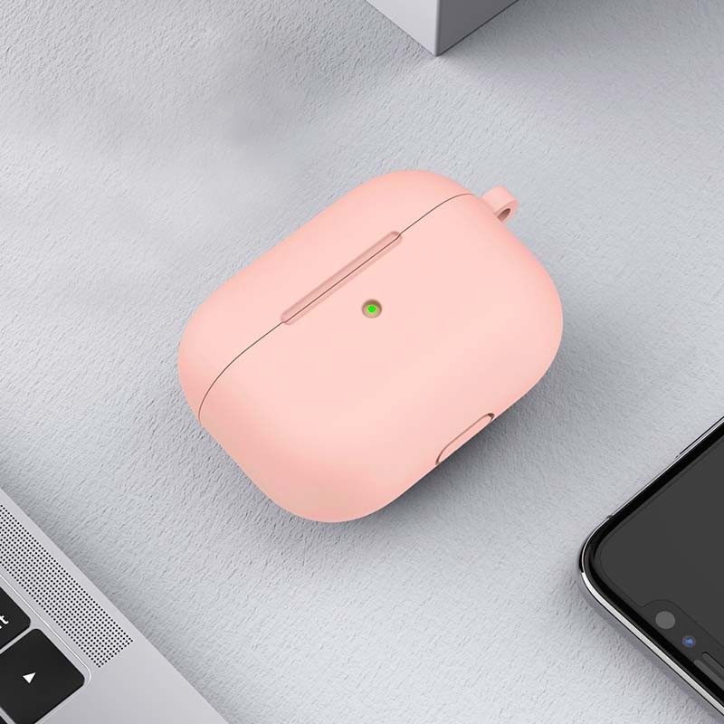 Capa de silicone com Mosquetão para Apple AirPods 3ª Gen Rosa - Item1