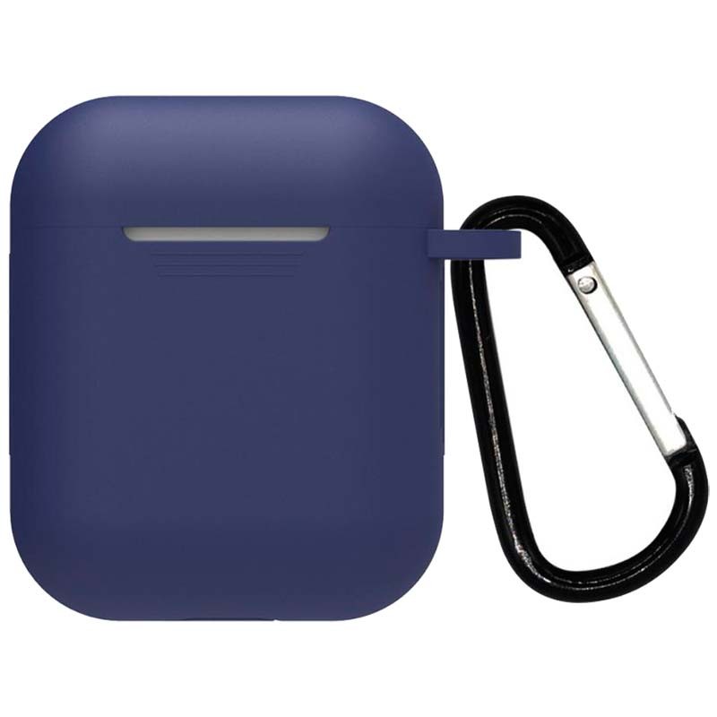 Funda de silicona con Mosquetón para Apple Airpods V2 Azul Oscuro - Ítem2