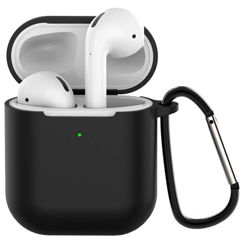 Housse en Silicone avec Mousqueton pour Apple Airpods V2 Noir - Ítem1