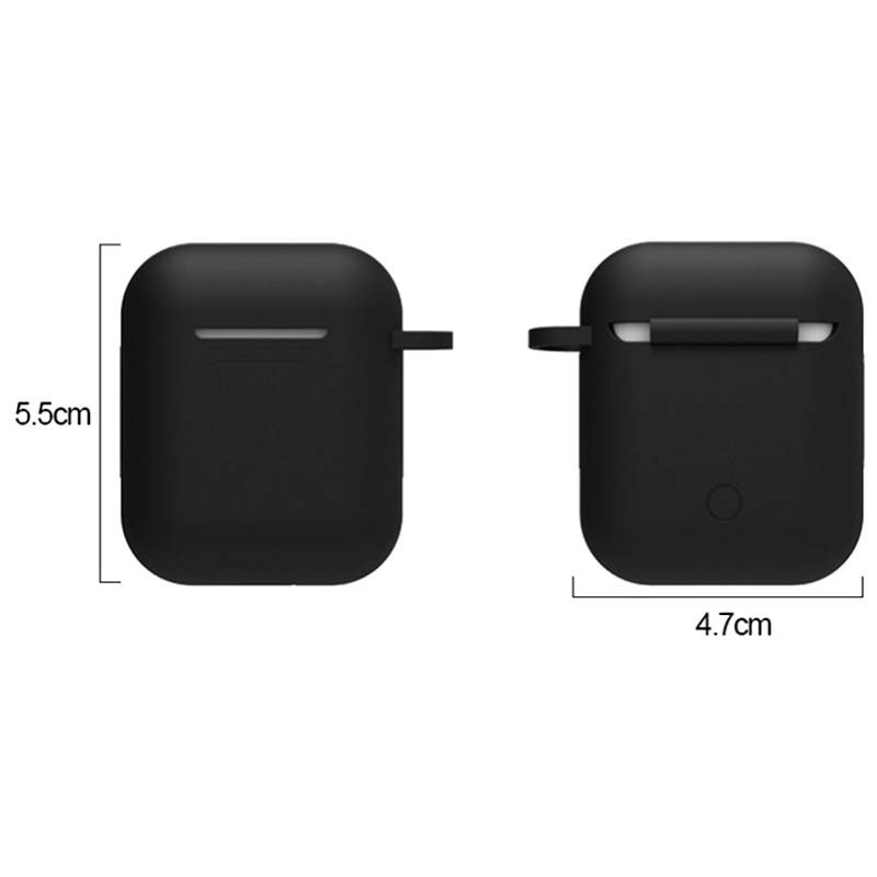 Housse en Silicone avec Mousqueton pour Apple Airpods V2 Noir - Ítem2