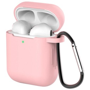 Capa de silicone com Mosquetão para Apple Airpods V2 Rosa