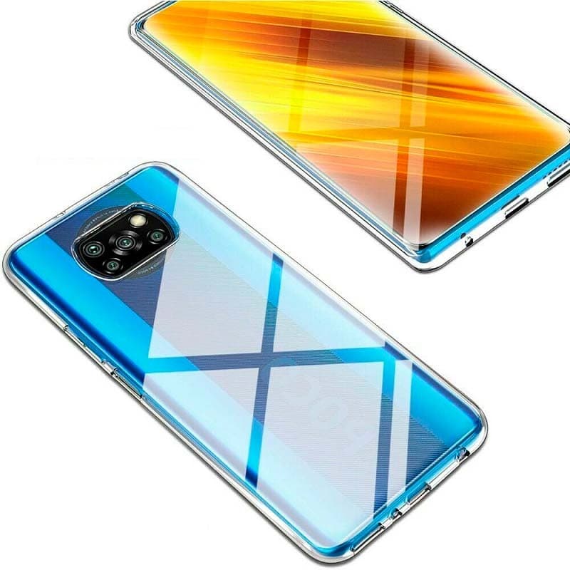 vista frontal y trasera de la Funda de silicona para Xiaomi Pocophone X3 NFC
