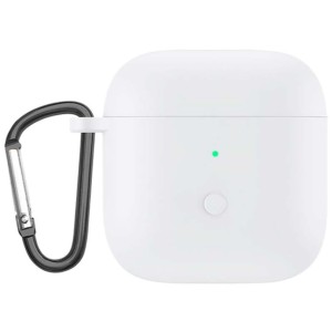 Housse en Silicone avec Mousqueton pour Xiaomi Redmi Buds 3 Blanc