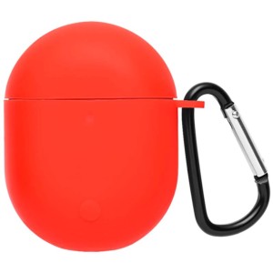 Housse en Silicone avec Mousqueton pour Xiaomi Redmi Buds 3 Pro / POCO Buds Pro Rouge