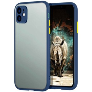 Coque Dual Matte iPhone 11 Bleu+Jaune