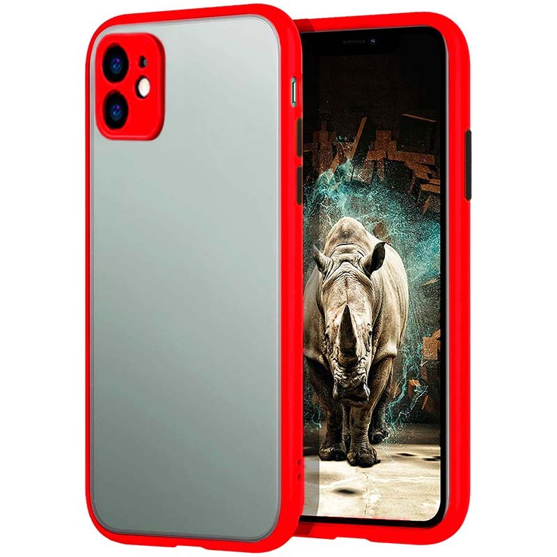 Coque Dual Matte iPhone 12 Rouge+Preto - Ítem