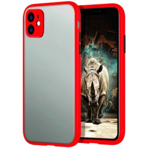 Coque Dual Matte iPhone 12 Rouge+Preto