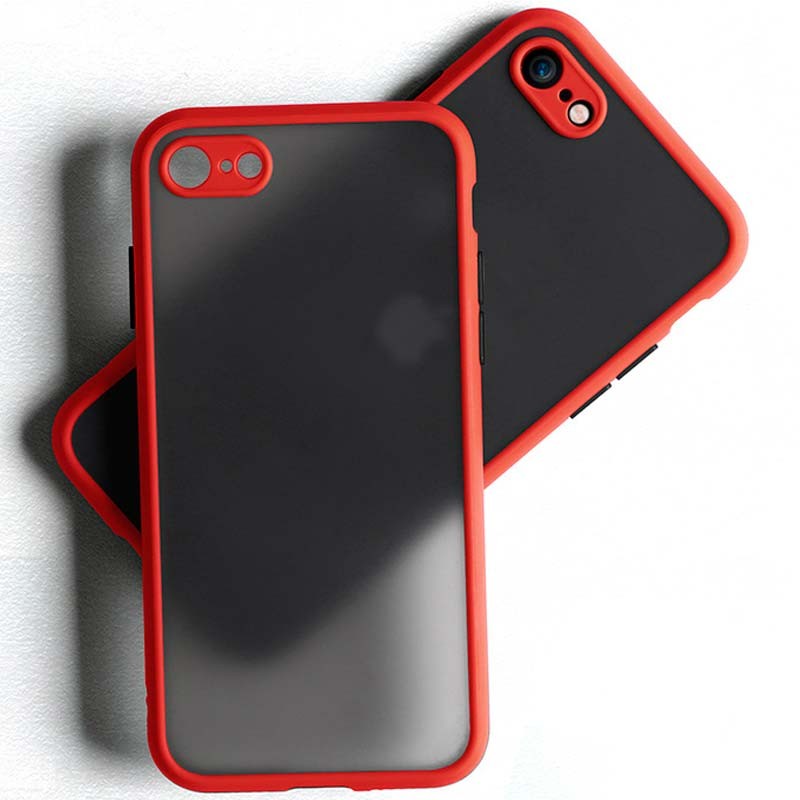 Coque Dual Matte iPhone SE 2022 / SE 2020 / iPhone 8 / iPhone 7 Rouge+Preto - Ítem2