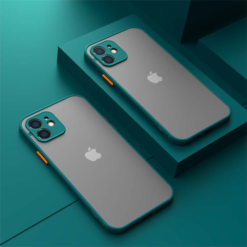 Coque Dual Matte iPhone SE 2022 / SE 2020 / iPhone 8 / iPhone 7 Vert+Orange - Ítem2