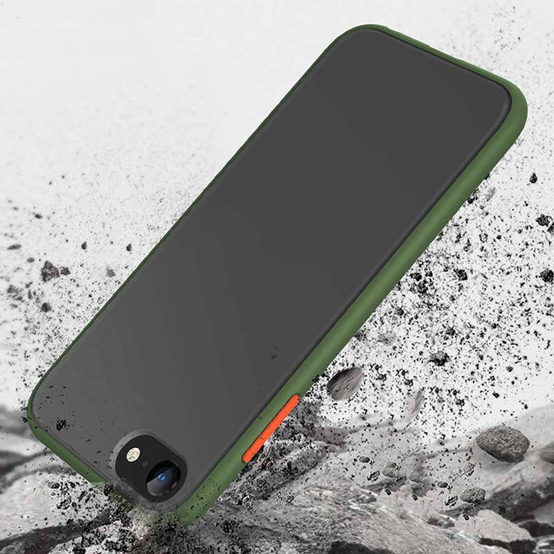 Coque Dual Matte iPhone SE 2022 / SE 2020 / iPhone 8 / iPhone 7 Vert+Orange - Ítem3