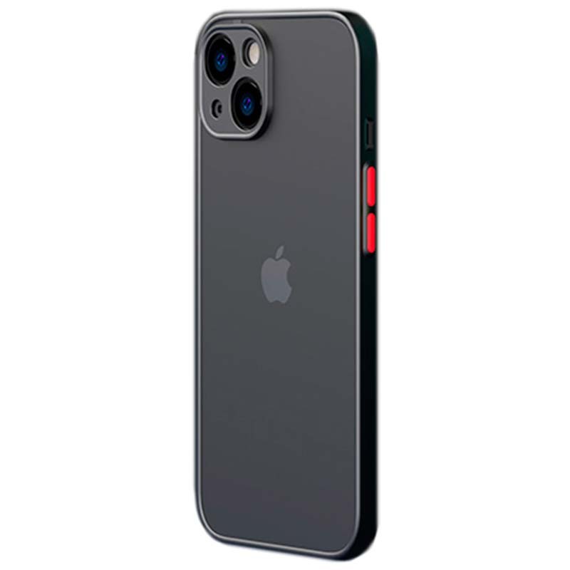 Coque Dual Matte Noir+Rouge pour iPhone 13