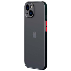 Coque Dual Matte Noir+Rouge pour iPhone 13 Mini