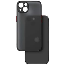 vista trasera de la Funda Dual Mate Negro+Rojo para iPhone 13