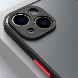 protección de cámara de la Funda Dual Mate Negro+Rojo para iPhone 13