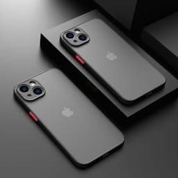 foto real de la Funda Dual Mate Negro+Rojo para iPhone 13