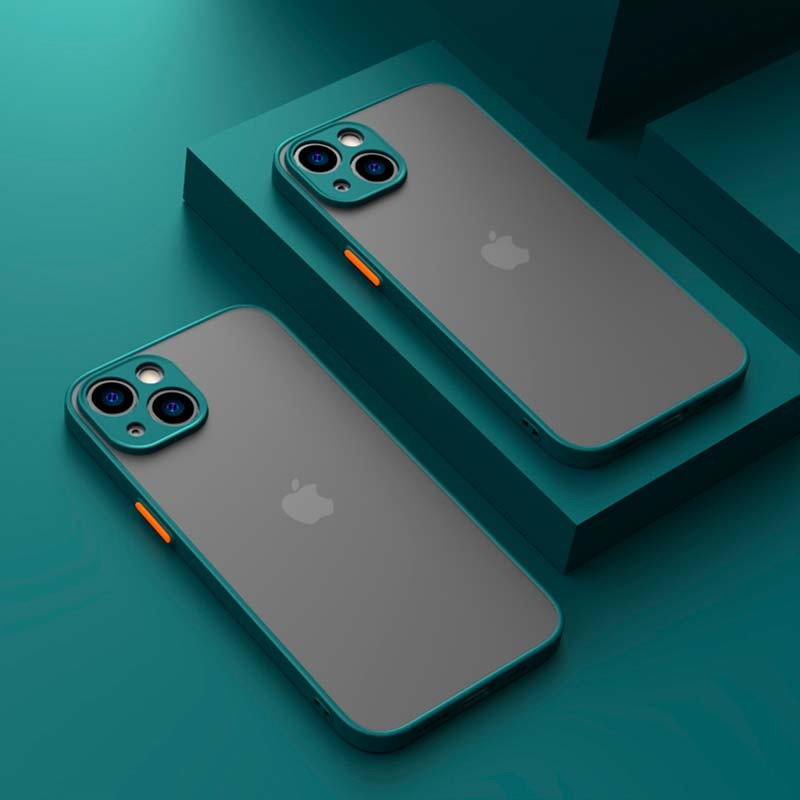 Coque Dual Matte iPhone 13 Vert+Orange - Ítem1