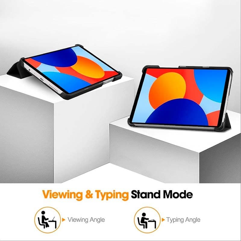 modo suporte da Capa Compatível preta para Xiaomi Redmi Pad SE 4G