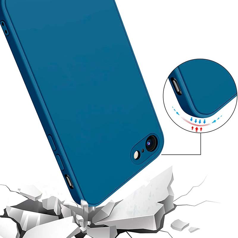 Coque iPhone SE 2022 / SE 2020 / iPhone 8 / iPhone 7 Square Liquid Premium Bleu - Ítem1