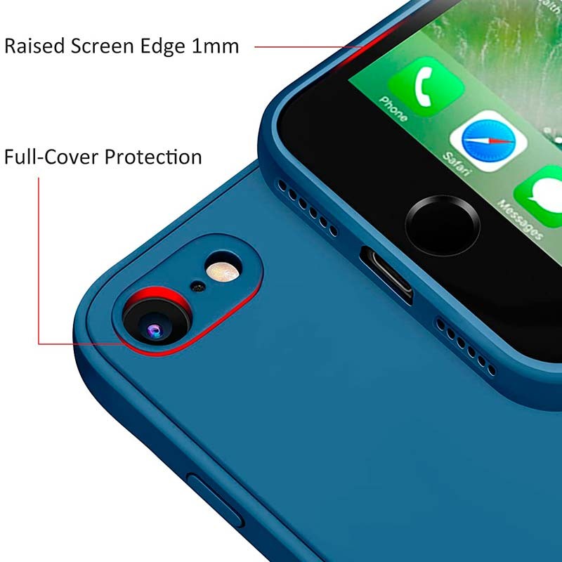 Coque iPhone SE 2022 / SE 2020 / iPhone 8 / iPhone 7 Square Liquid Premium Bleu - Ítem3