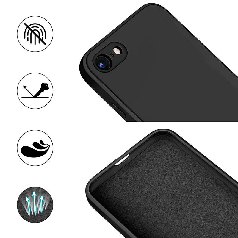 Capa iPhone SE 2022 / SE 2020 / iPhone 8 / iPhone 7 Square Liquid Premium Preto - Item2