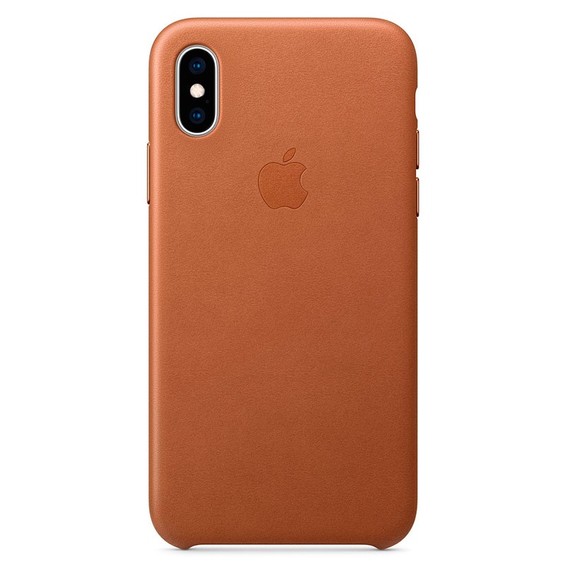 Capa de pele para iPhone XS Max Castanho-caramelo