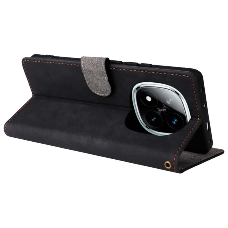 Funda negra 360º Protection tipo libro para Xiaomi Redmi Note 13 Pro+ 5G - modo soporte