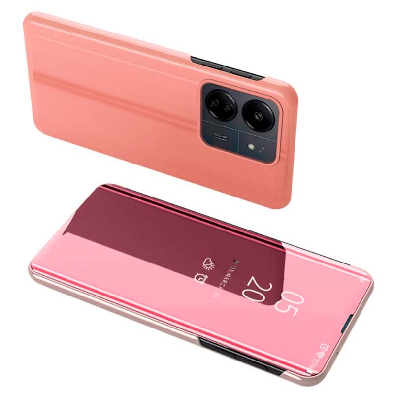 Capa tipo livro Smart Mirror para Xiaomi Redmi 13C Rosa - Item1