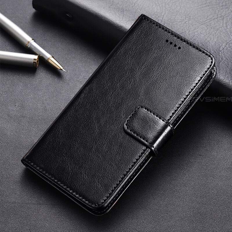 Negro Telefono Movil Case Compatible con Xiaomi Redmi 9A Libro Protectora Carcasa Verco Funda para Xiaomi Redmi 9A