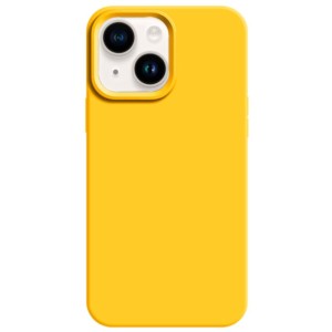 Capa de silicone semi-rígida Liquid Premium amarela para iPhone 14