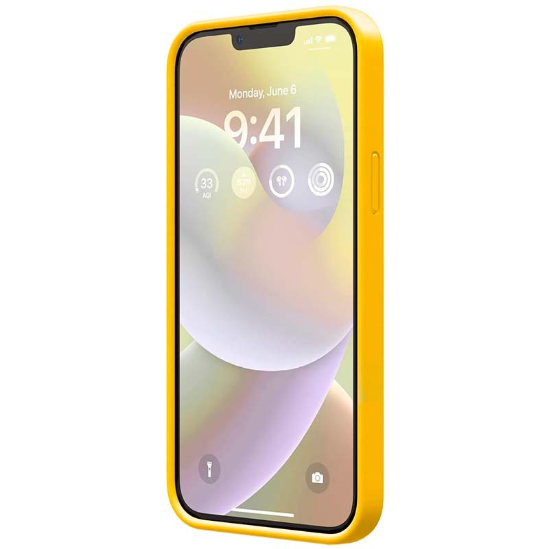 Coque en silicone semi-rigide Liquid Premium jaune pour iPhone 14 - Ítem1