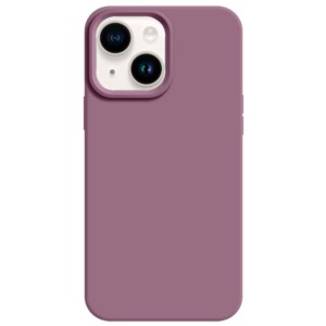 Capa de silicone semi-rígida Liquid Premium lilás para iPhone 14