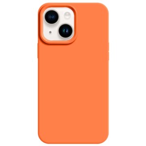 Capa de silicone semi-rígida Liquid Premium laranja para iPhone 14