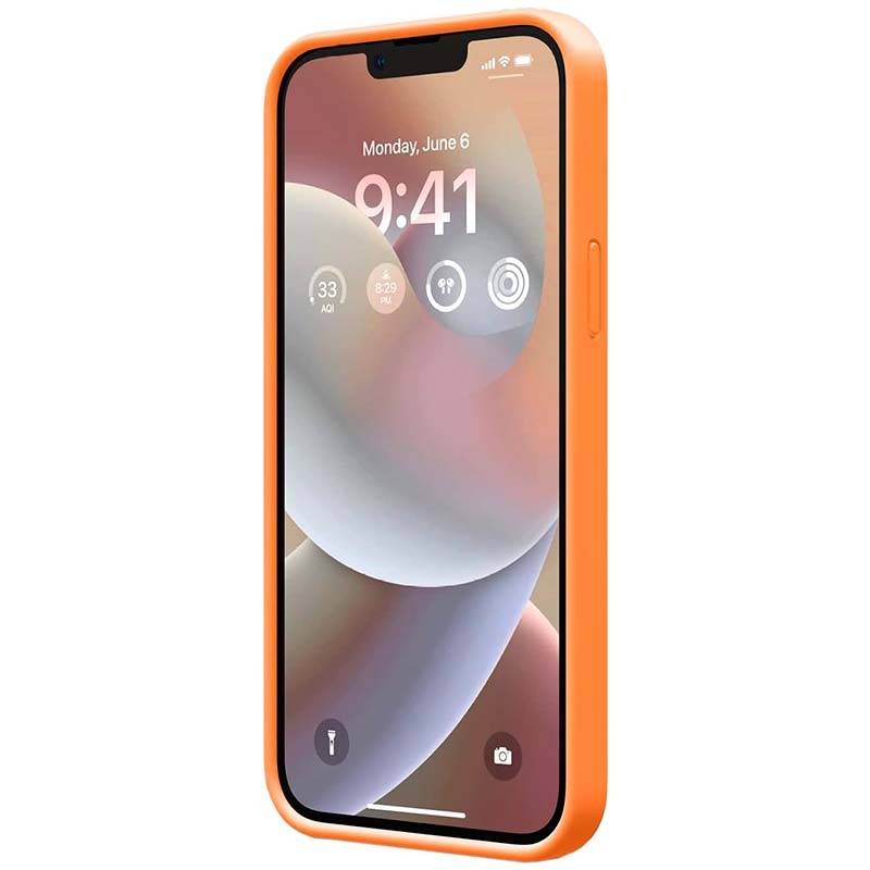 Funda de silicona semi-rígida Liquid Premium naranja para iPhone 14 Plus - Ítem1
