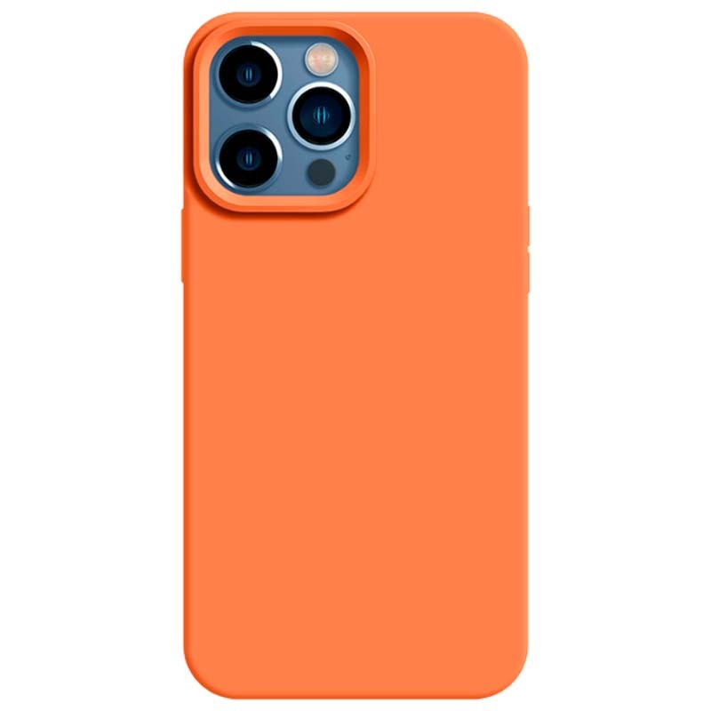 Funda iPhone 14 Pro - Silicona + Policarbonato + Microfibra - Modelo Liquid  Premium - Naranja
