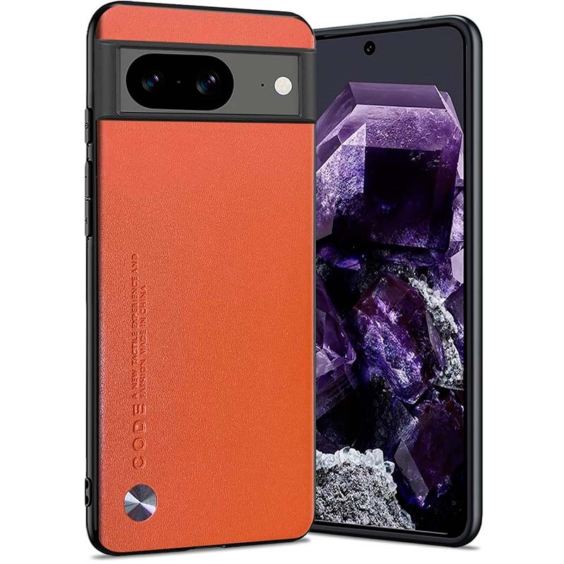 Capa em pele sintética Luxury laranja para Google Pixel 8 - Item