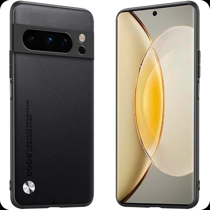 Coque en simili cuir Luxury noire pour Google Pixel 8 Pro