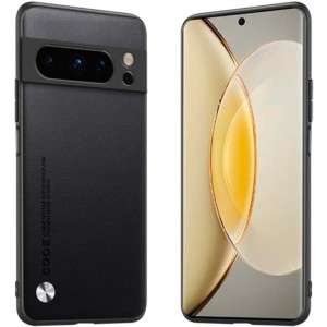 Capa em pele sintética Luxury preta para Google Pixel 8 Pro