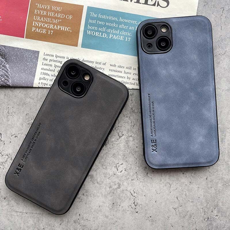 Capa em pele sintética Magnetic Luxury cinzenta para iPhone 14 Pro - Item8