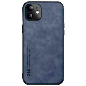 Coque en simili cuir Magnetic Luxury bleu pour iPhone 11