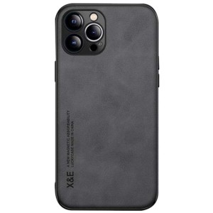 Funda de polipiel Magnetic Luxury gris para iPhone 14 Pro