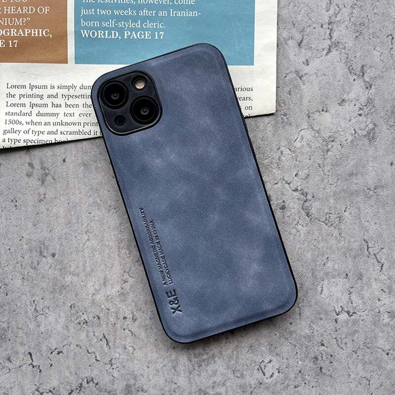 Funda de polipiel Magnetic Luxury azul para iPhone 14 Pro - Ítem7