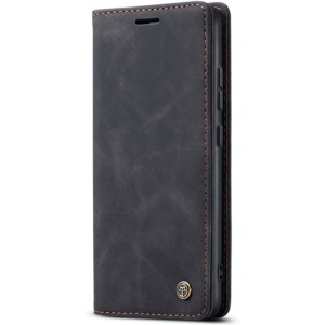 Capa preta Magnetic Wallet tipo livro para Xiaomi Redmi 13C