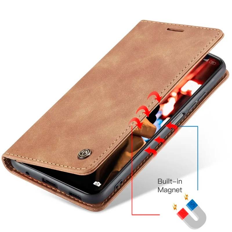 Capa castanho oscuro Magnetic Wallet tipo livro para Xiaomi Redmi Note 13 Pro+ 5G - Item1