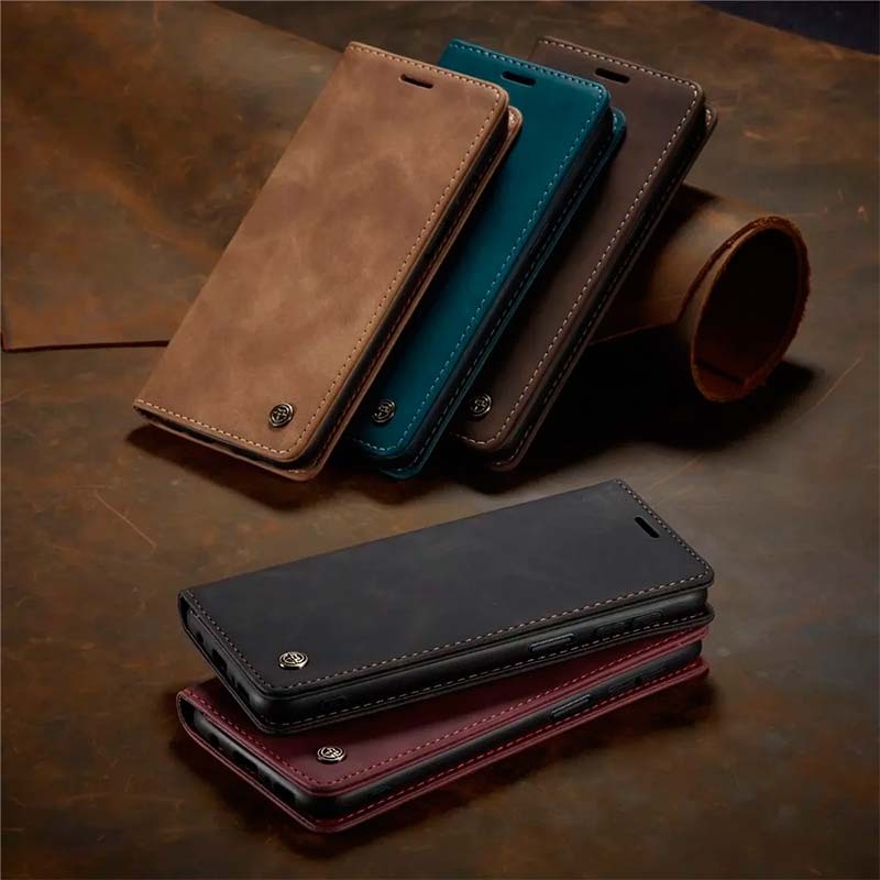Capa castanho oscuro Magnetic Wallet tipo livro para Xiaomi Redmi Note 13 Pro+ 5G - Item5