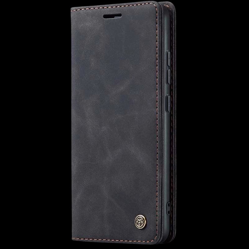 Capa preta Magnetic Wallet tipo livro para Xiaomi Redmi Note 13 Pro+ 5G
