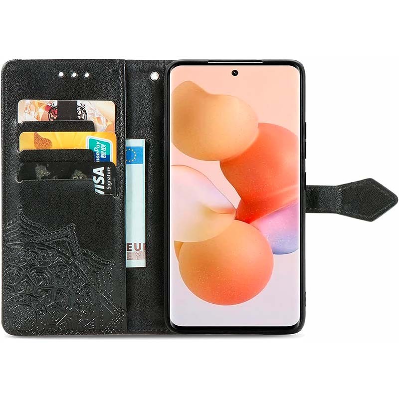 Capa preta Mandala tipo livro para Xiaomi 12T - Item3