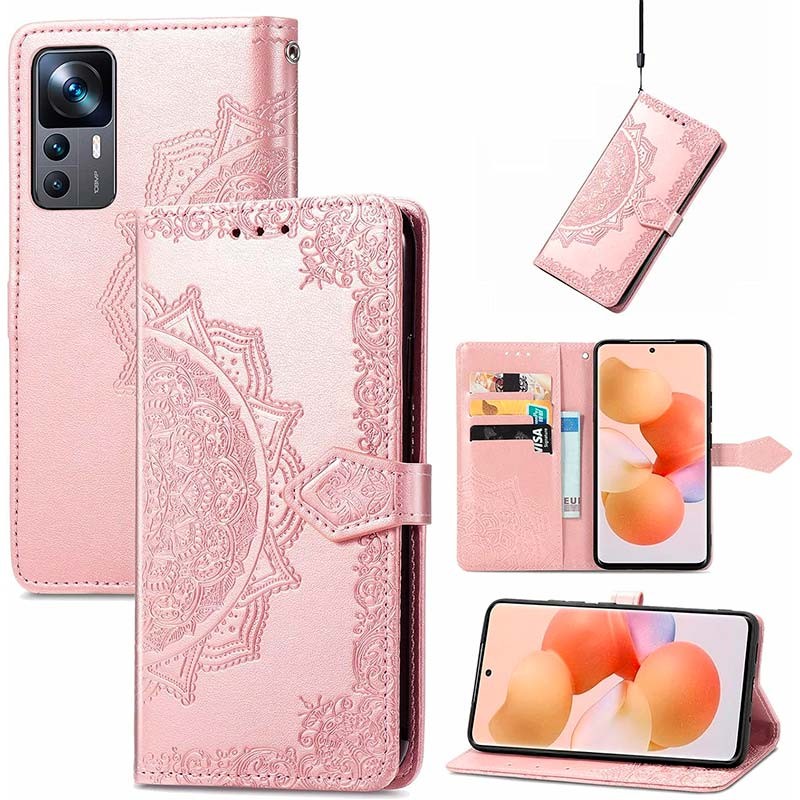 Capa rosa Mandala tipo livro para Xiaomi 12T - Item2